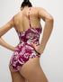 Marks & Spencer "Tummy Control Palm Print Plunge Swimsuit"